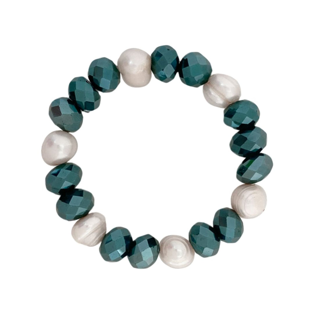 Freshwater Pearls Bracelet w/ Glass Stones