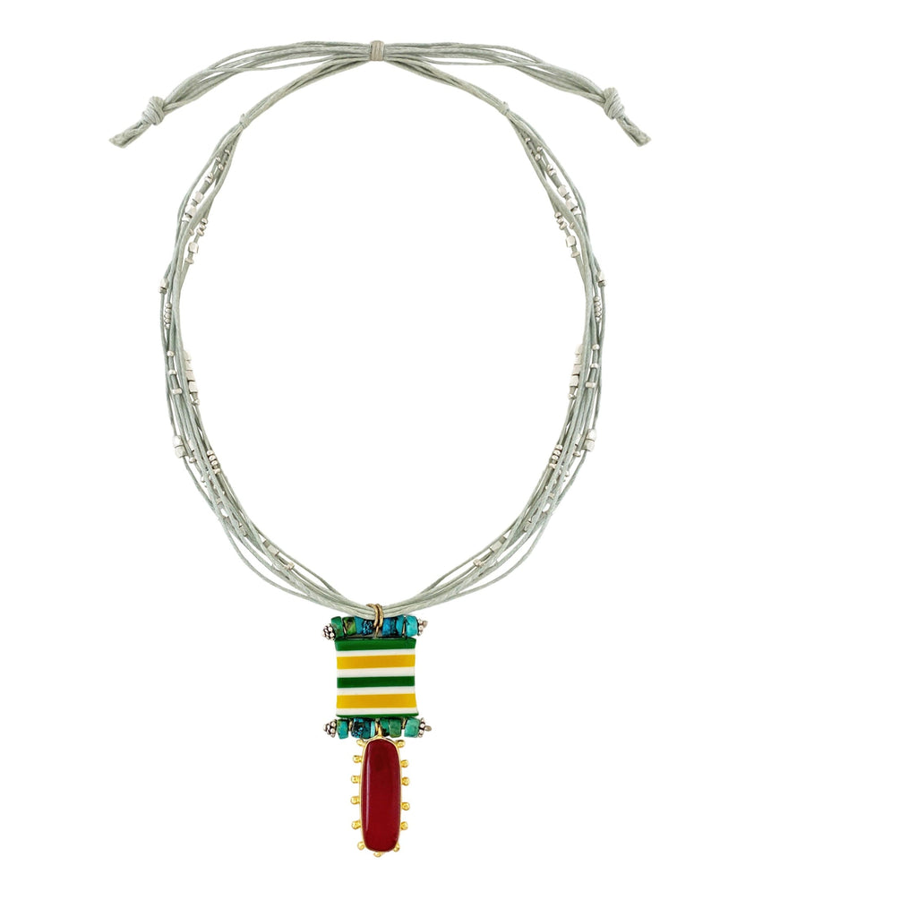 Necklace w/ Resin & Natural Stone