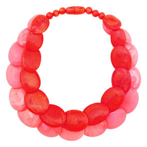 Red & Pink  Resin Necklace