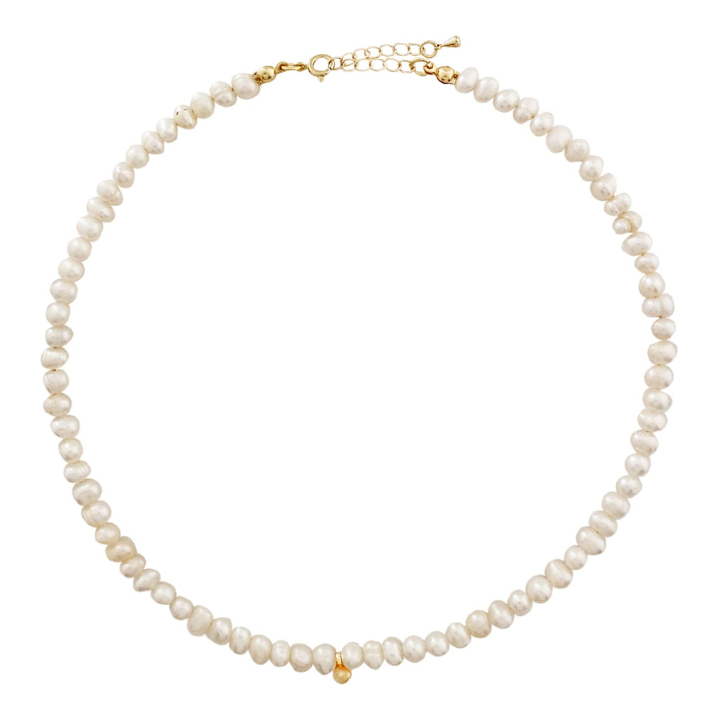Baroque Pearls Necklace w/ Golden Pendant