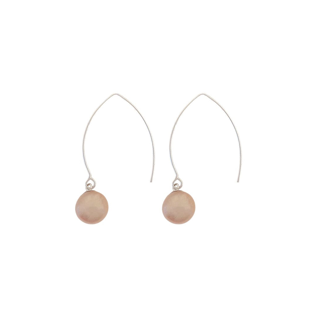 Hook Silver Plated Earrings w/ Pink Cultured Pearl