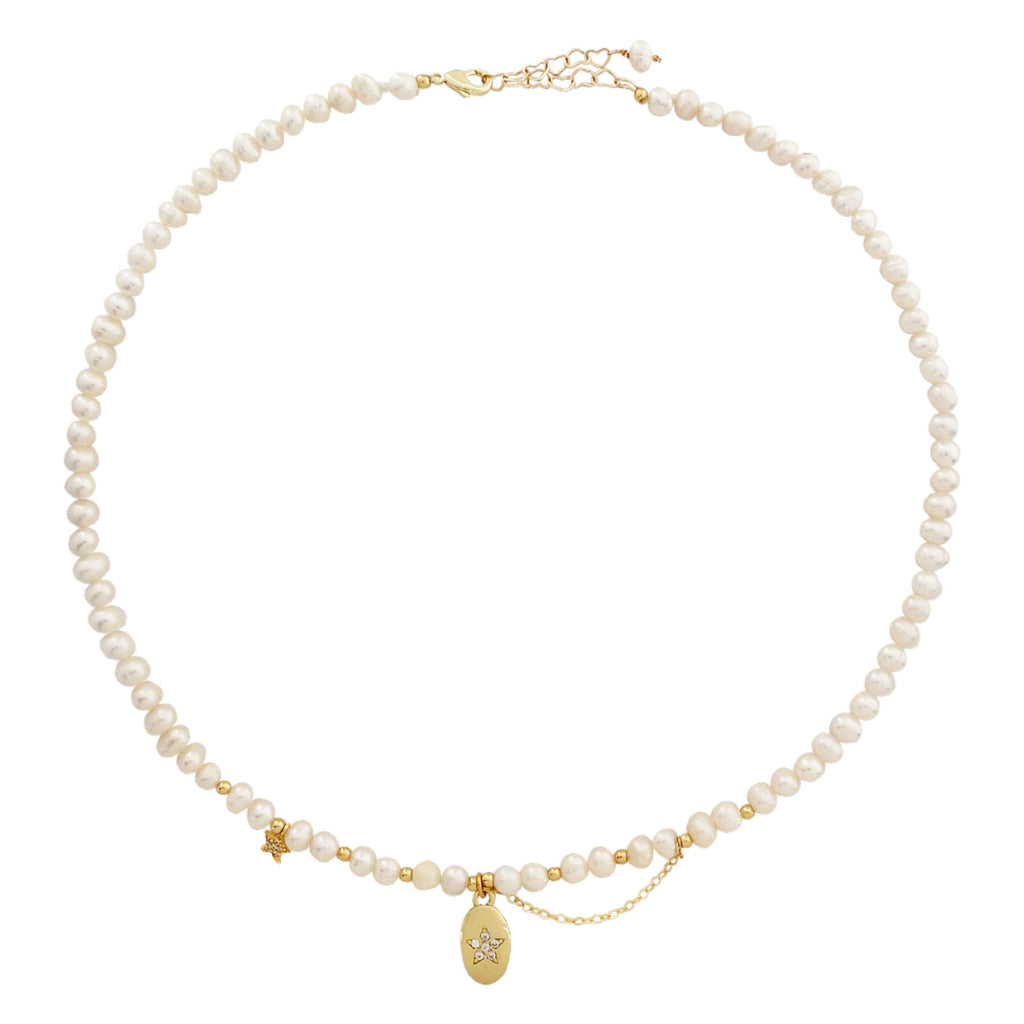 Baroque Pearls Necklace w/ Chain & Star