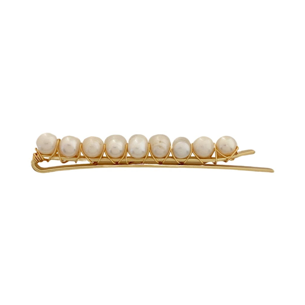 Golden Hairclip w/ Baroque Pearls