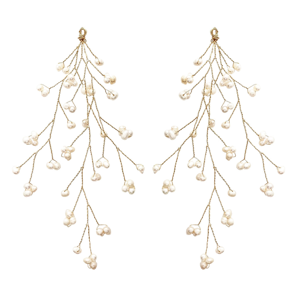 Golden Earrings w/ Baroque Pearls