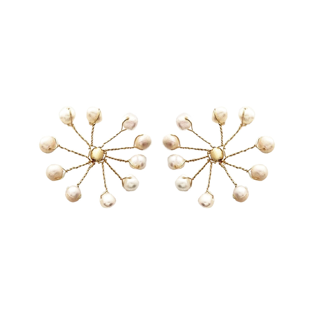 Golden Earrings w/ Baroque Pearls