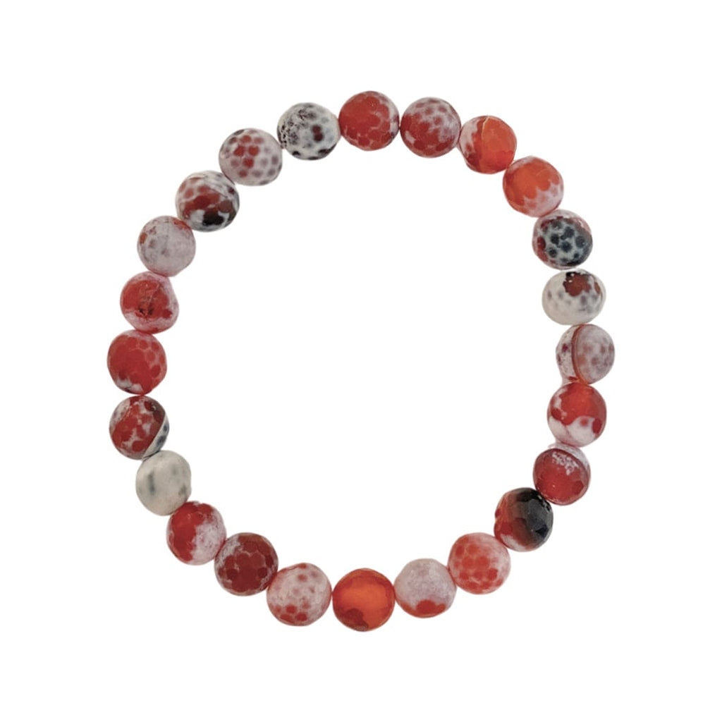 Red & White Glass Beads Bracelet