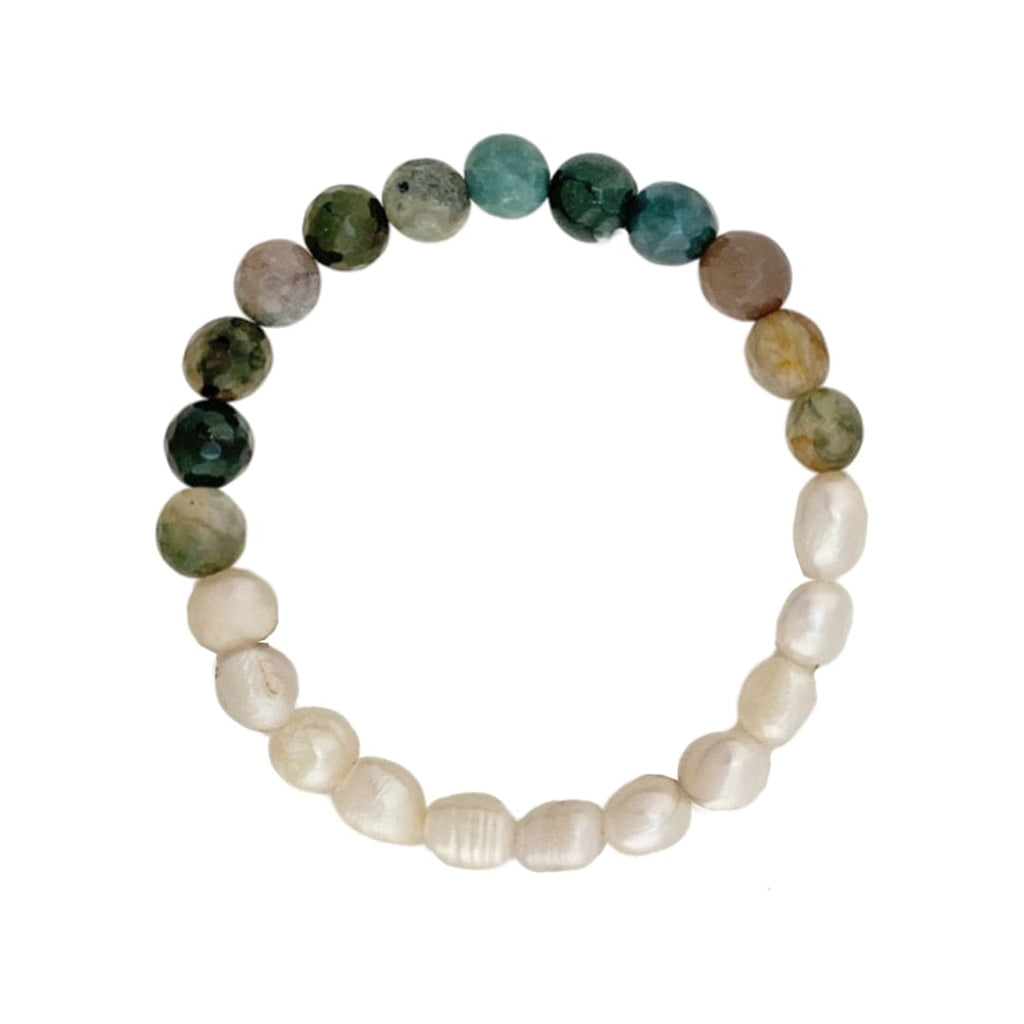 Freshwater Pearls Bracelet w/ Agate Stone