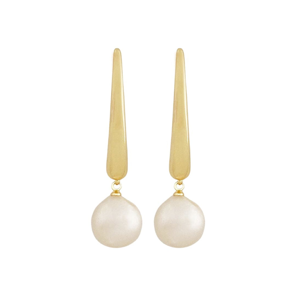 Gold Plated Earrings w/ Freshwater Pearl