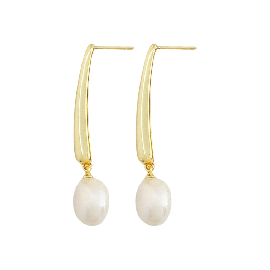 Gold Plated Earrings w/ Freshwater Pearl