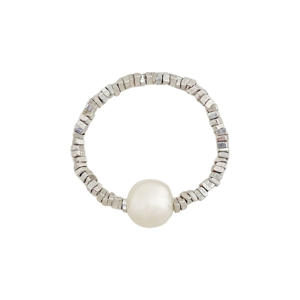 Silver Plated Ring w/ Baroque Pearl