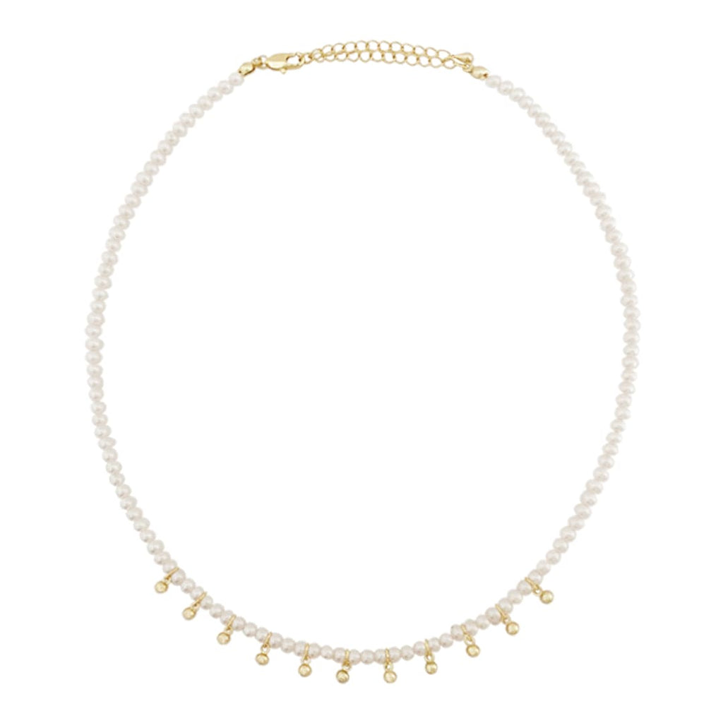 Gold Plated Necklace w/ Pearls