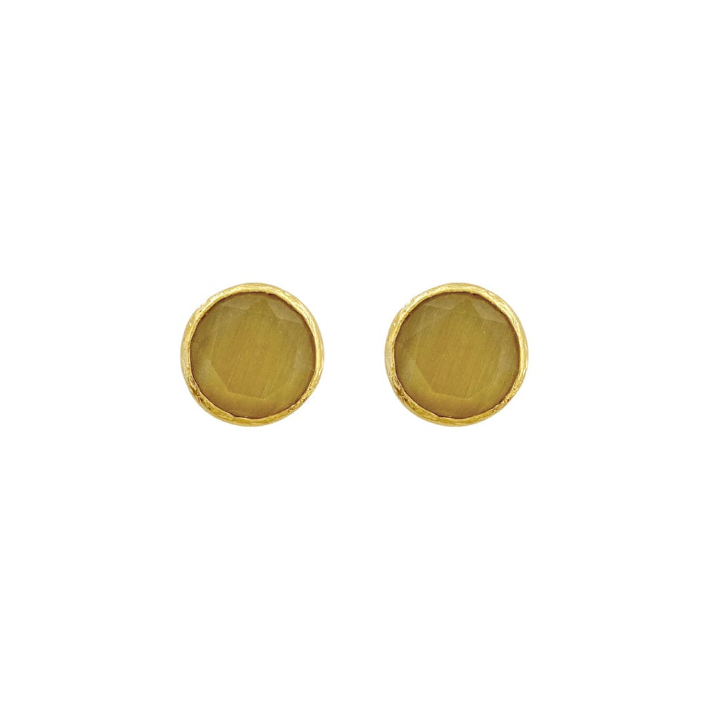 Golden Earrings w/ Khaki Natural Stone