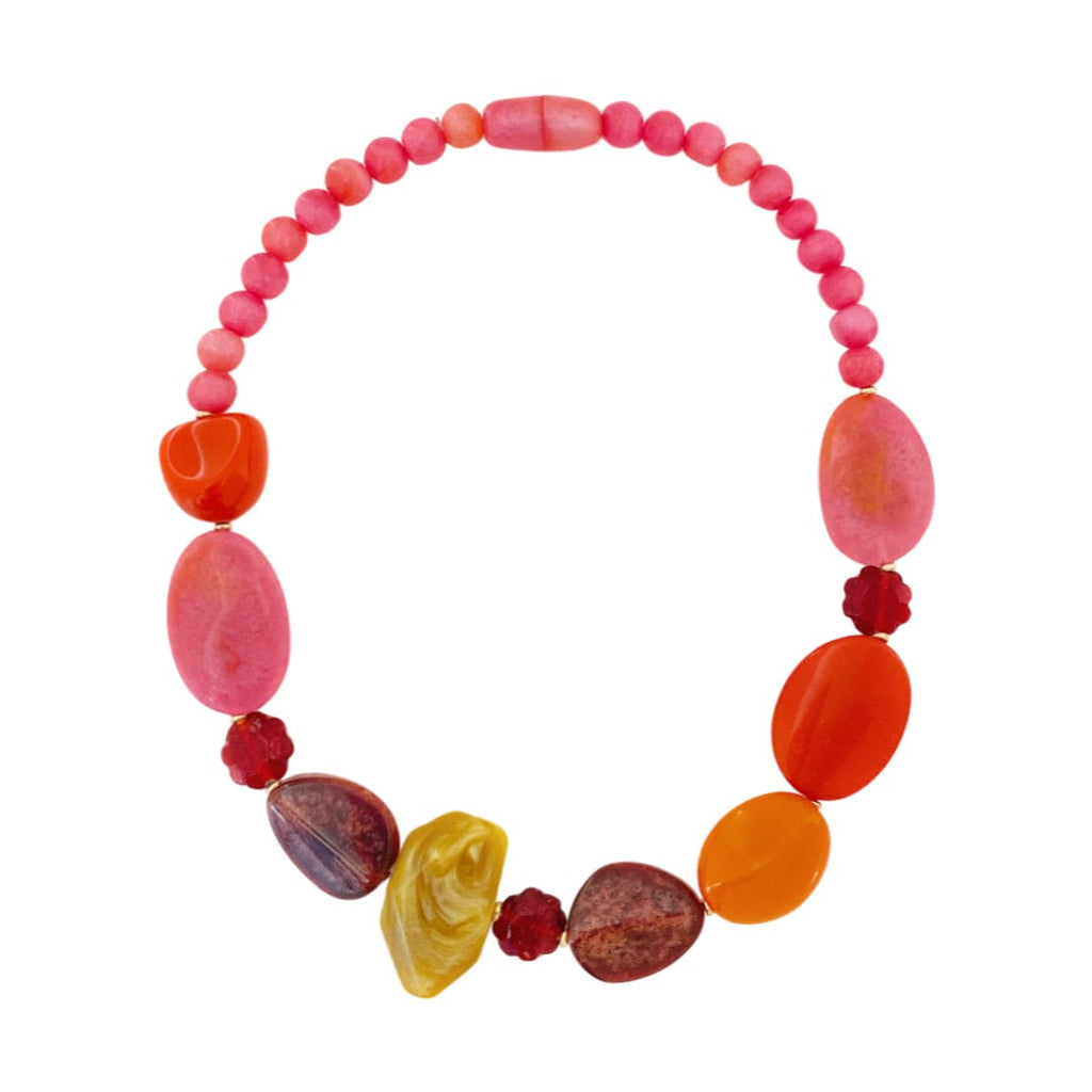 Pink & Orange Resin Necklace