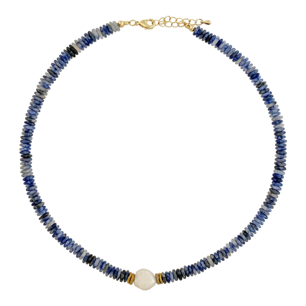 Bluestone Necklace w/ Freshwater Pearl