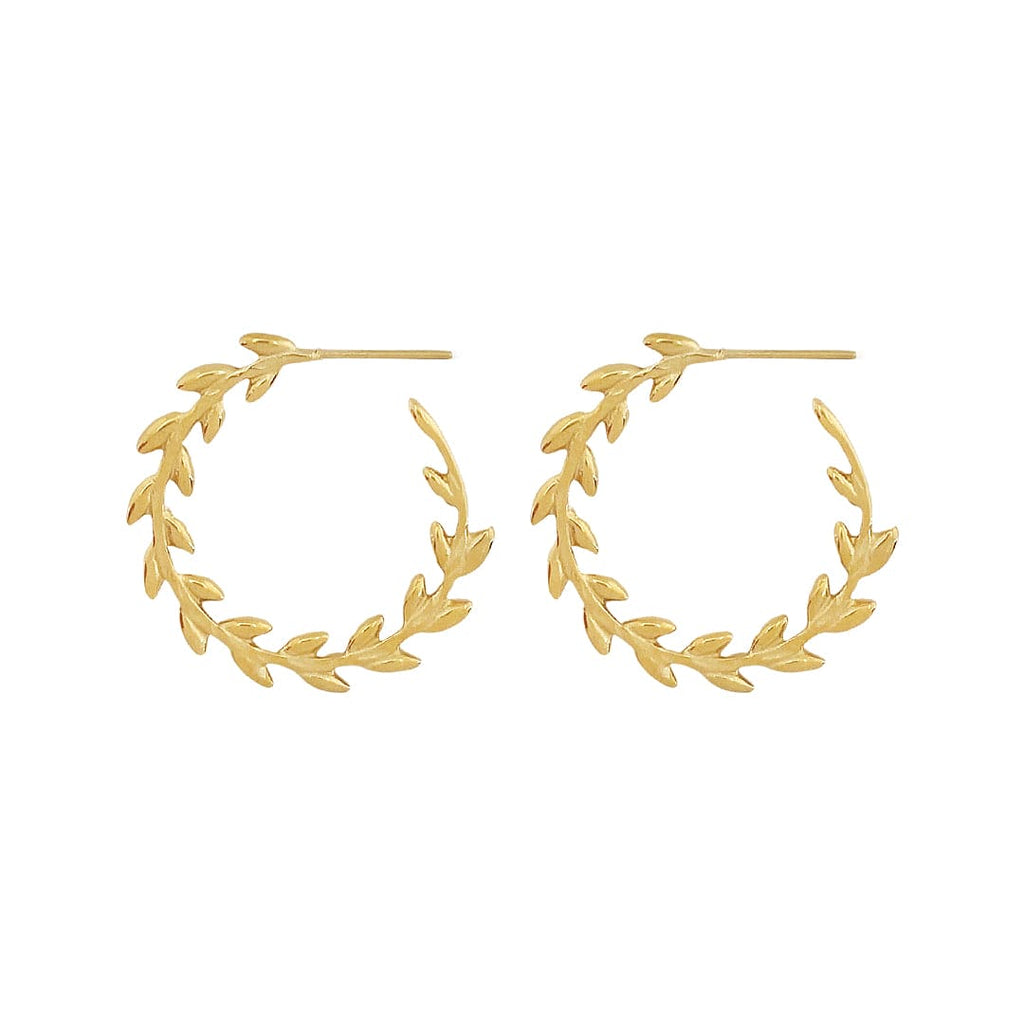 Steel Hoop Earrings w/ Gold Plating