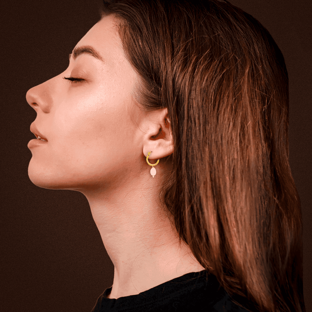 Hoop Golden Earrings w/ Baroque Pearls