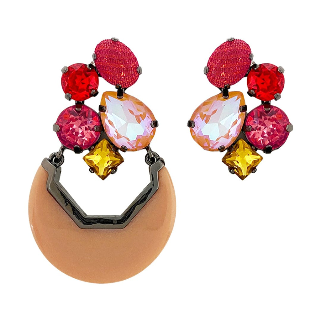 Crystals Earrings w/ Resin