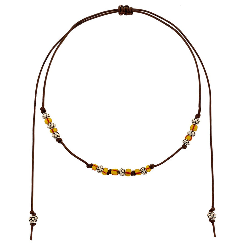 Brown Necklace w/ Yellow Beads