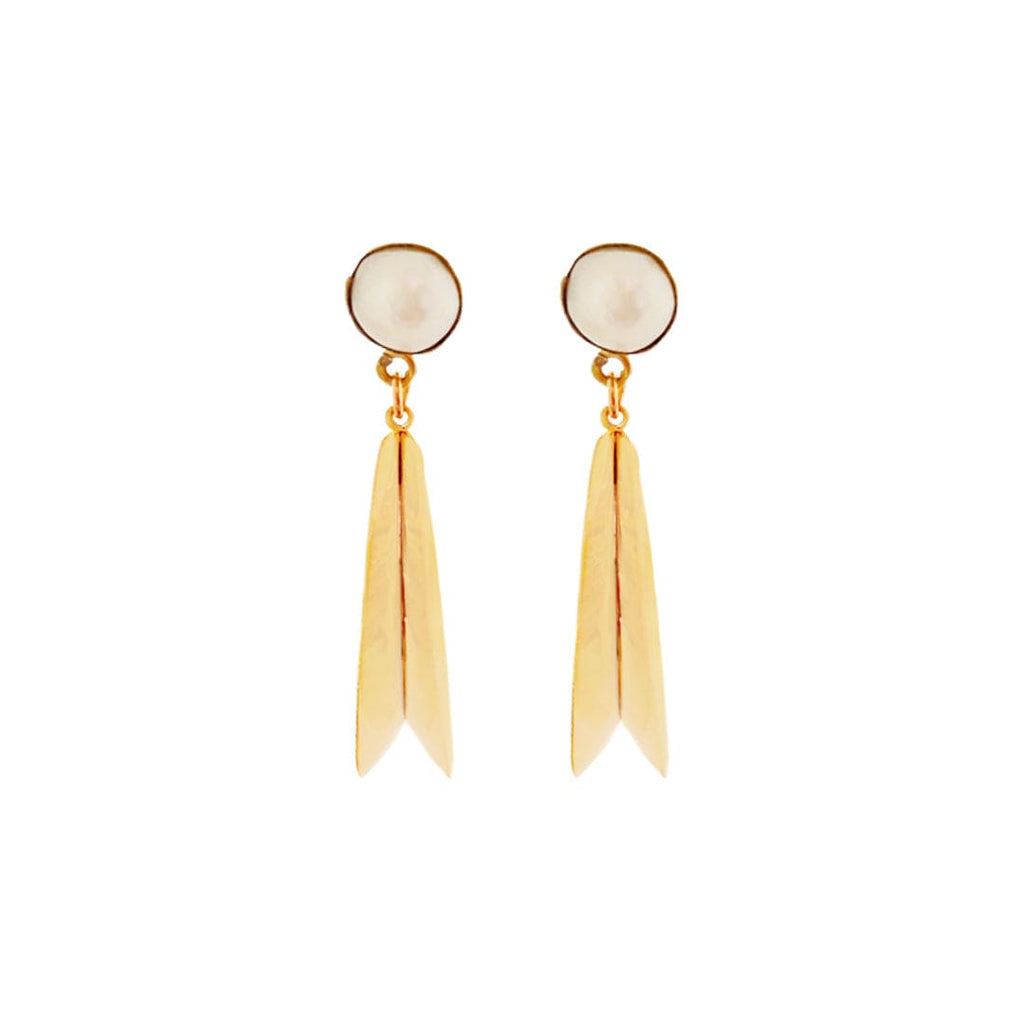 Golden Earrings w/ Pearl