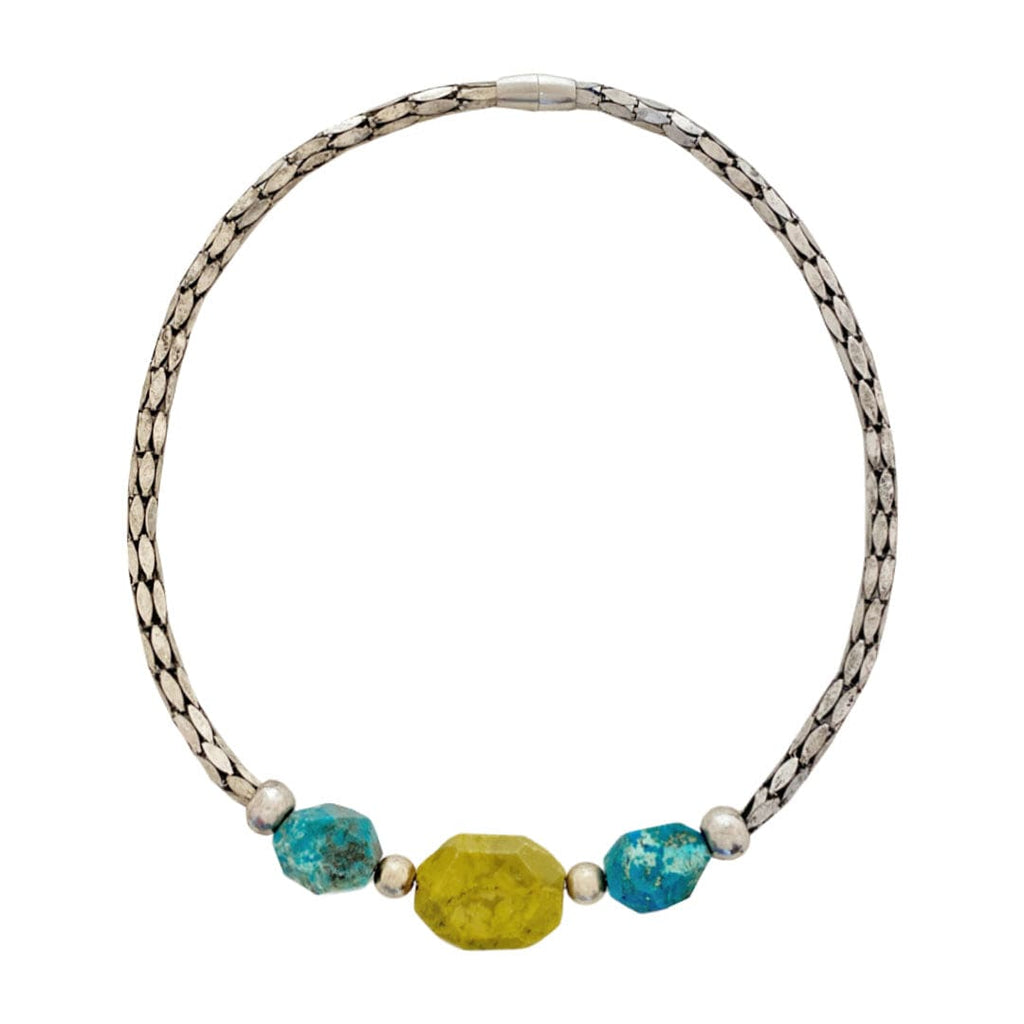 Silver Plated Necklace w/ Turquoise Stone