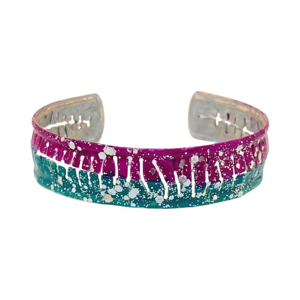 Purple & Green Bracelet w/ Glitter