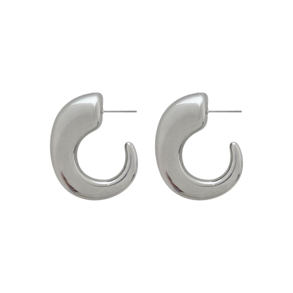 Steel Hoop Earrings w/ Silver Plating