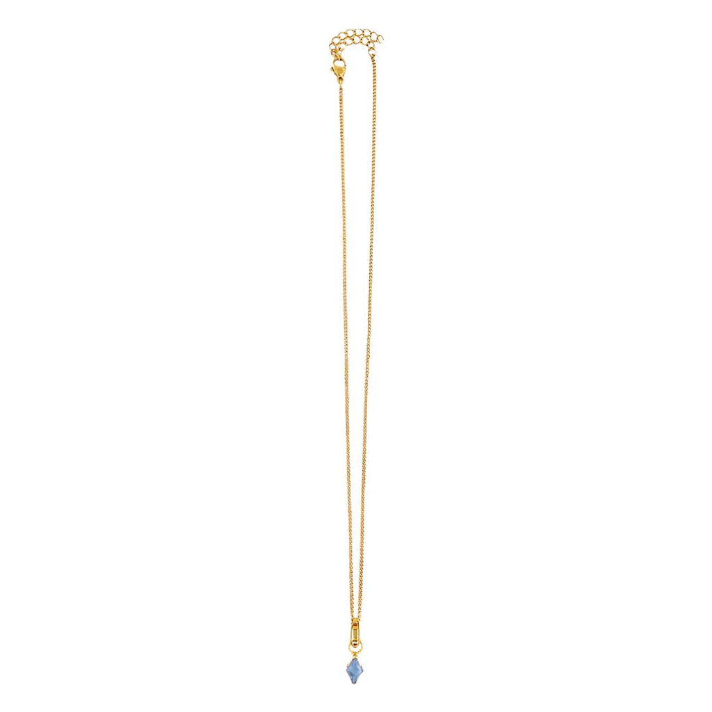 Stainless Steel Golden Necklace w/ Alexandrite Pendant