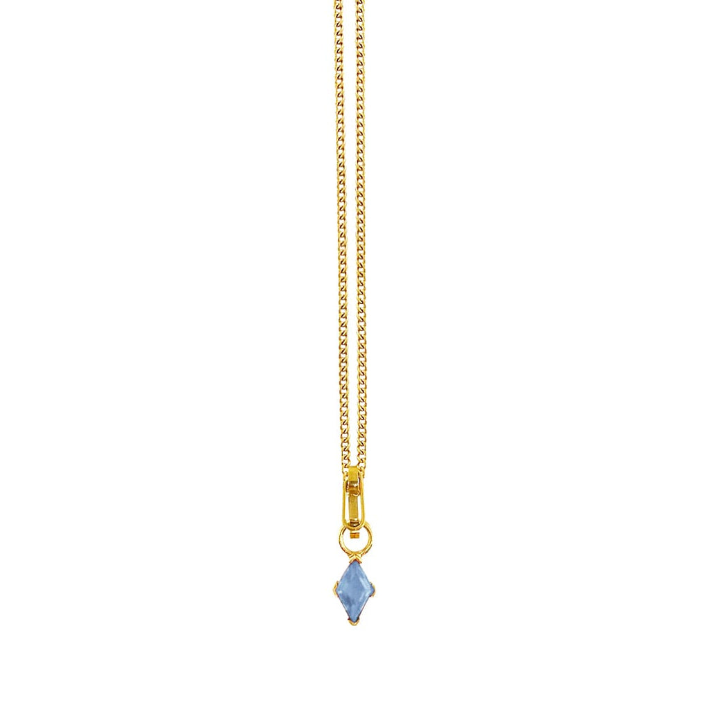 Stainless Steel Gold Plated Necklace w/ Alexandrite Pendant