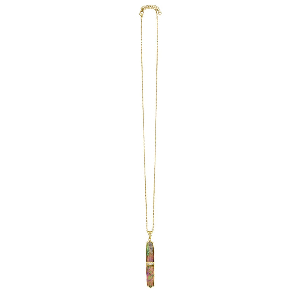 Golden Necklace w/ Lavender Amethyst Pendant