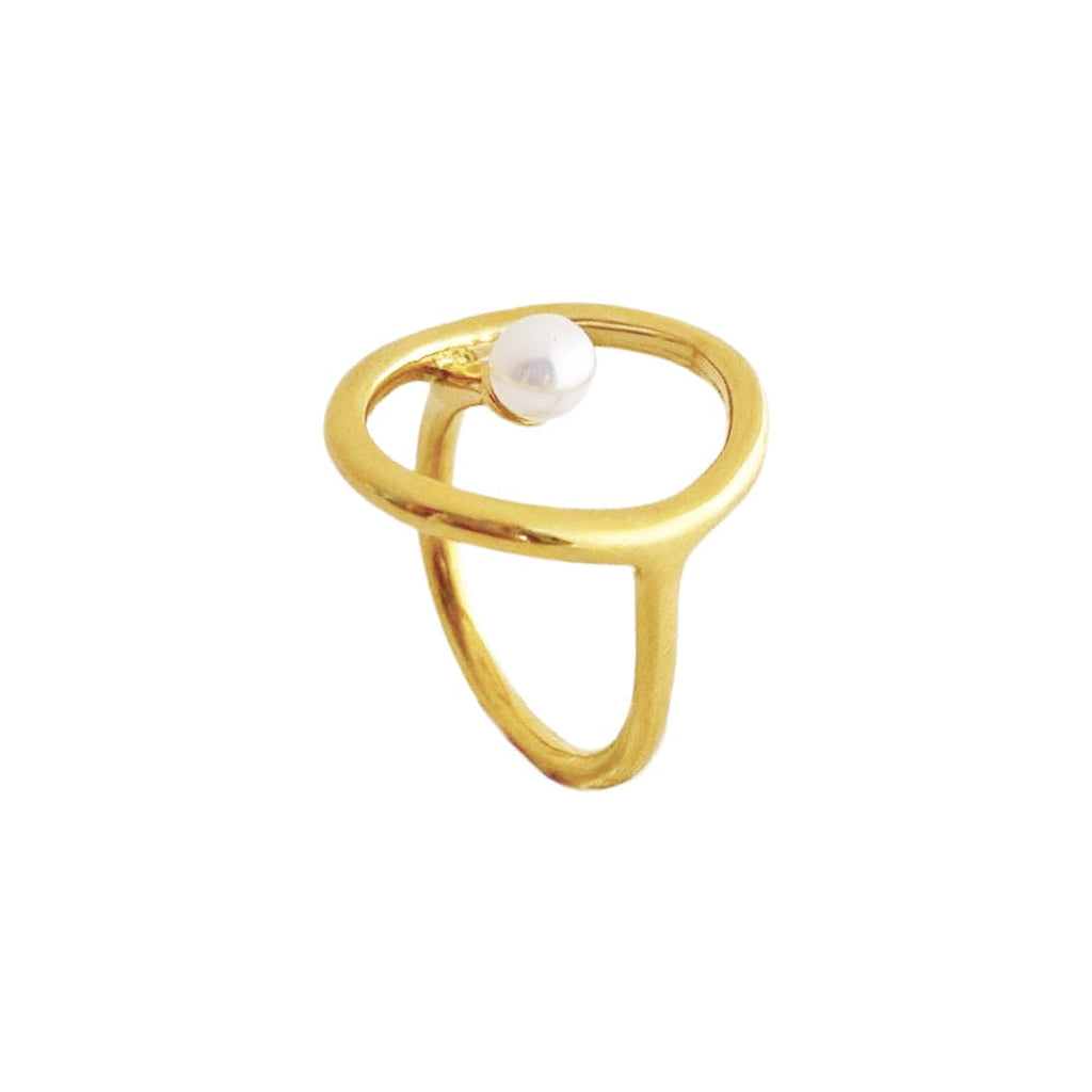Stainless Steel Ring w/ Pearl