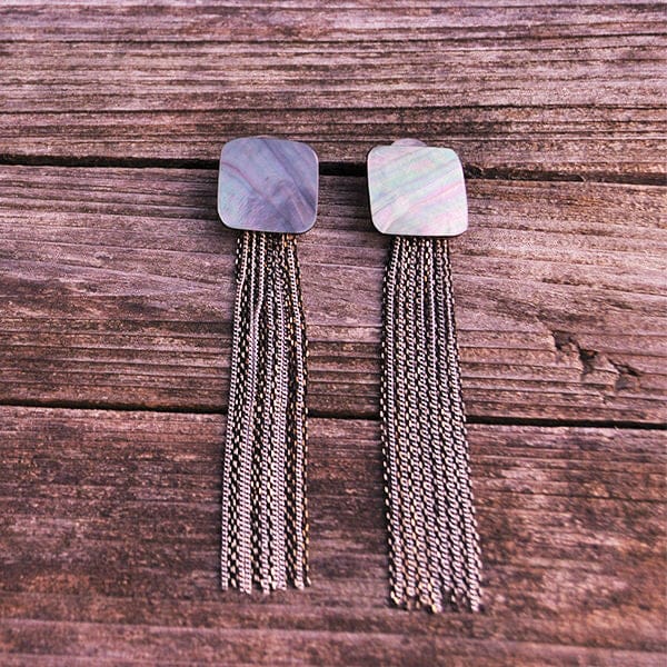 Mother of Pearl & Chains Earrings