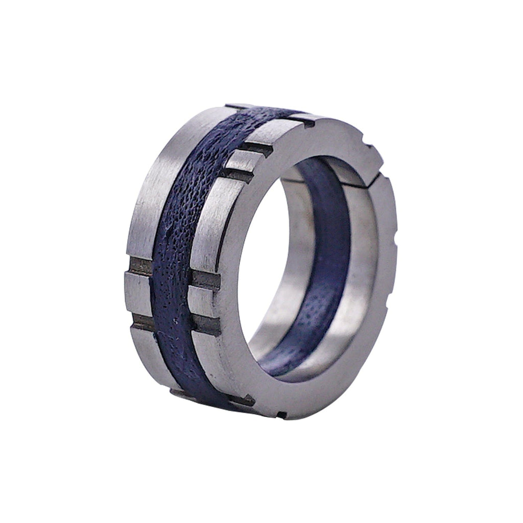Metal Ring w/ Blue Detail