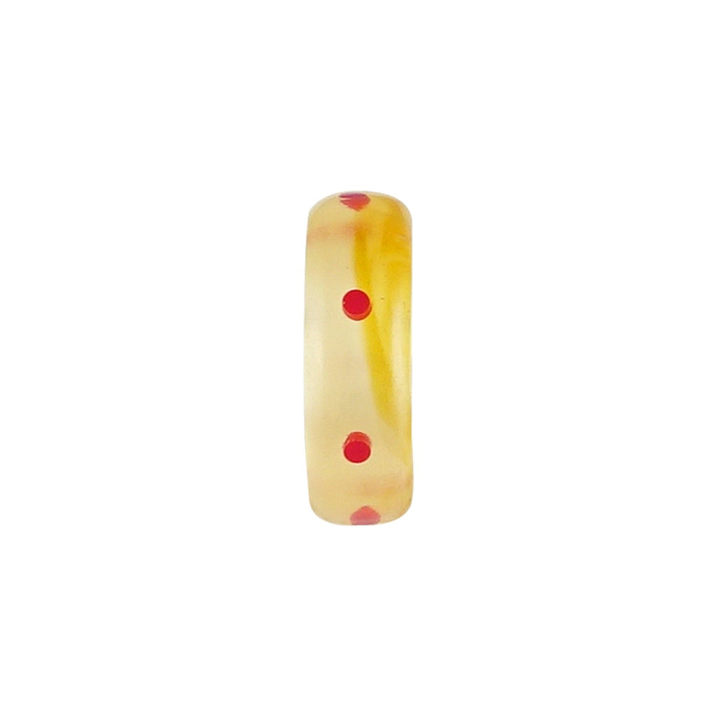 Yellow Resin Ring w/ Pink Dots