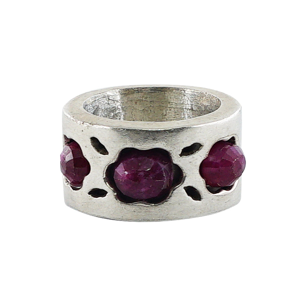 Sterling Silver Ring w/ Purple Stones