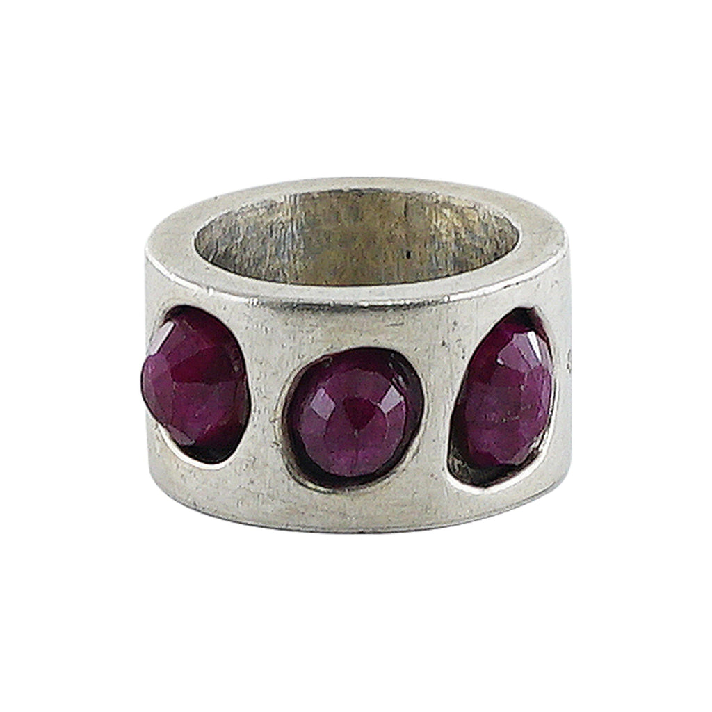 Sterling Silver Ring w/ Purple Stones
