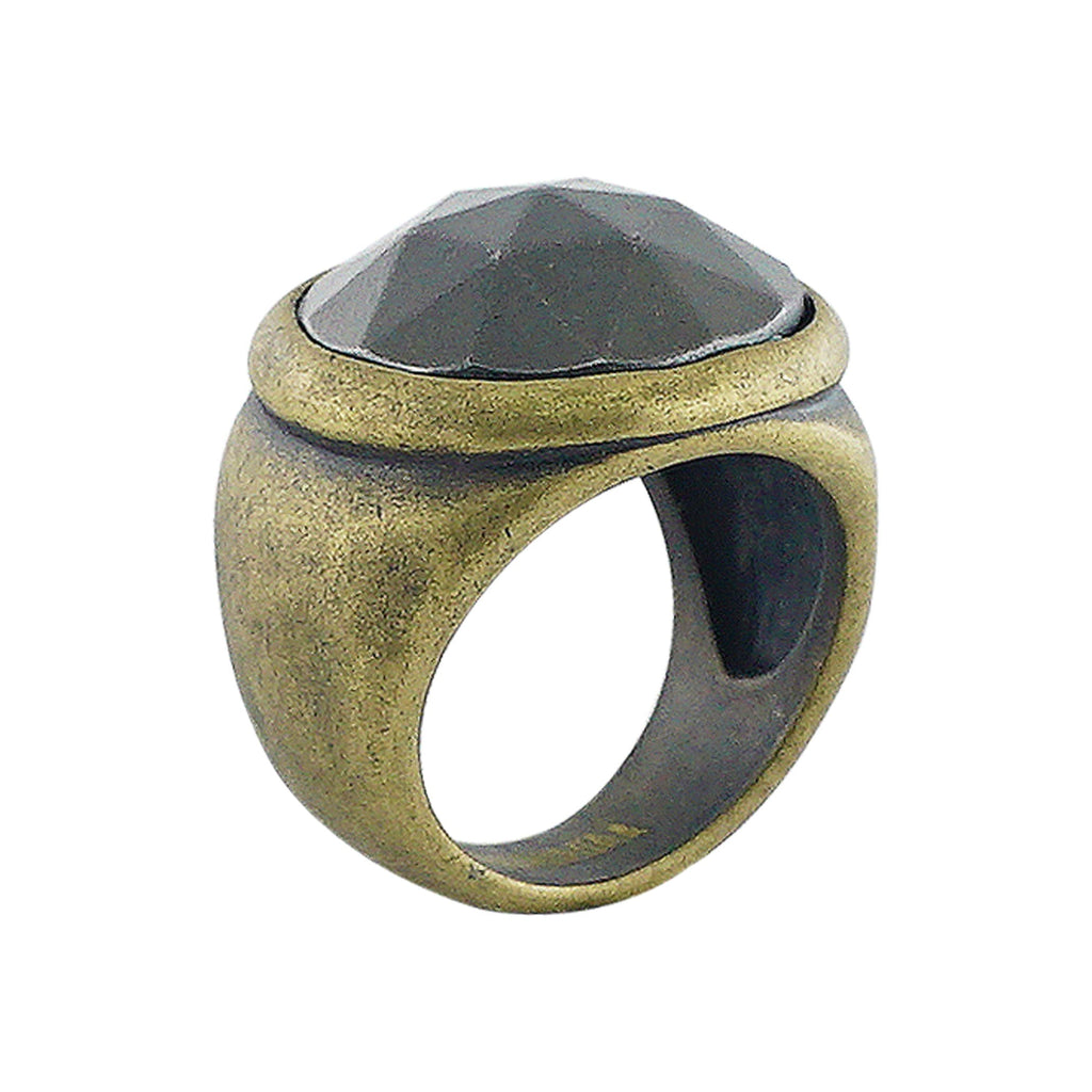 Brass & Grey Metal Ring