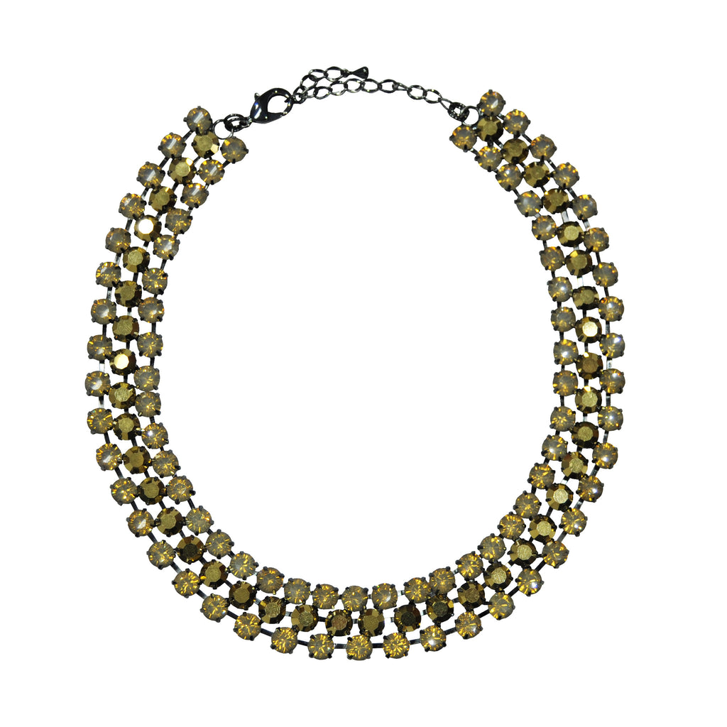 Colar Dourado com Cristais 