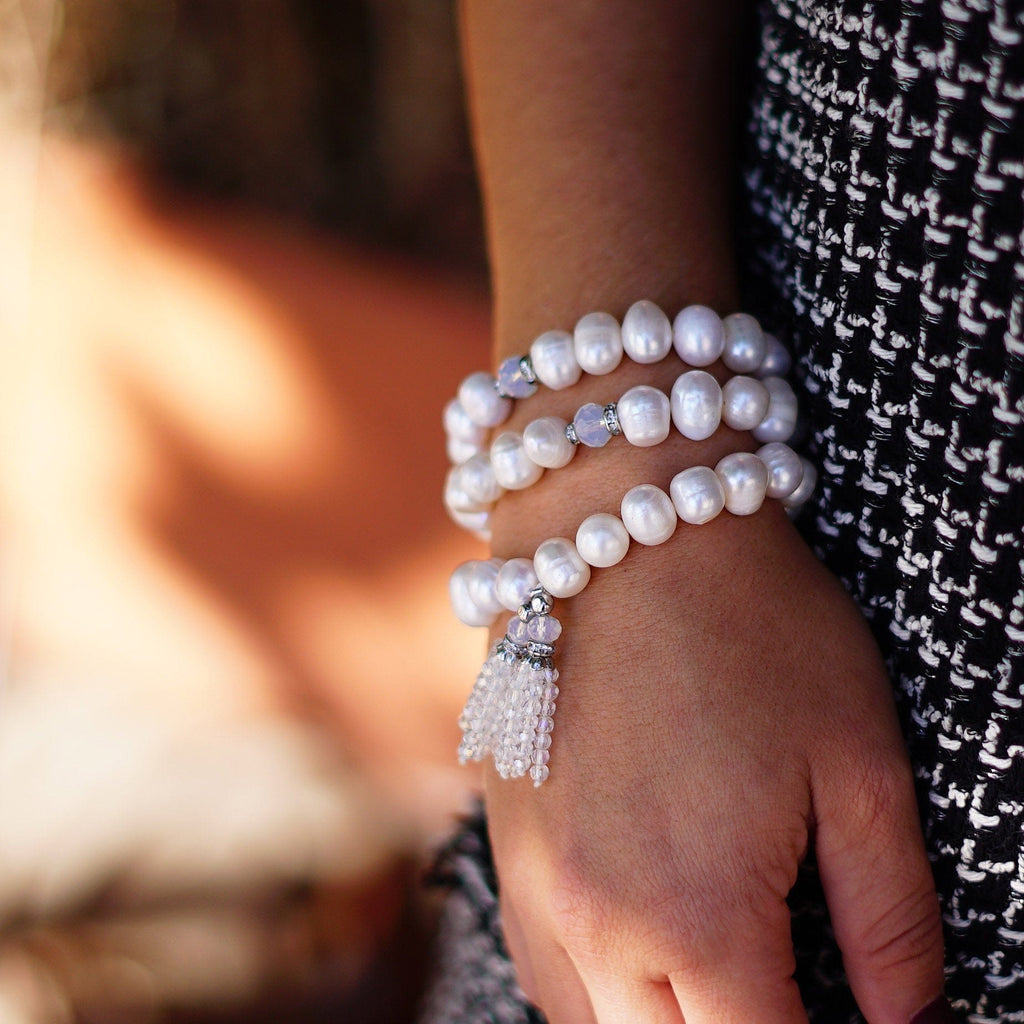 Cultured Pearl & Crystal Bracelet/Necklace