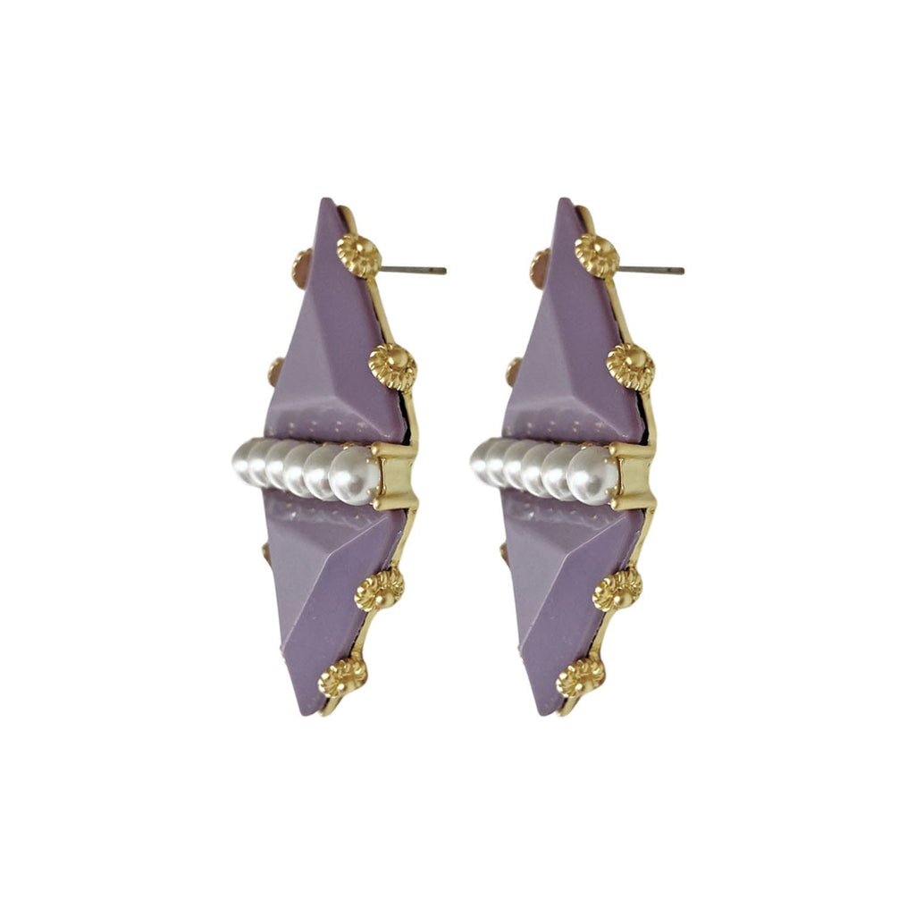 Violet Earrings w/ Cultured Pearls