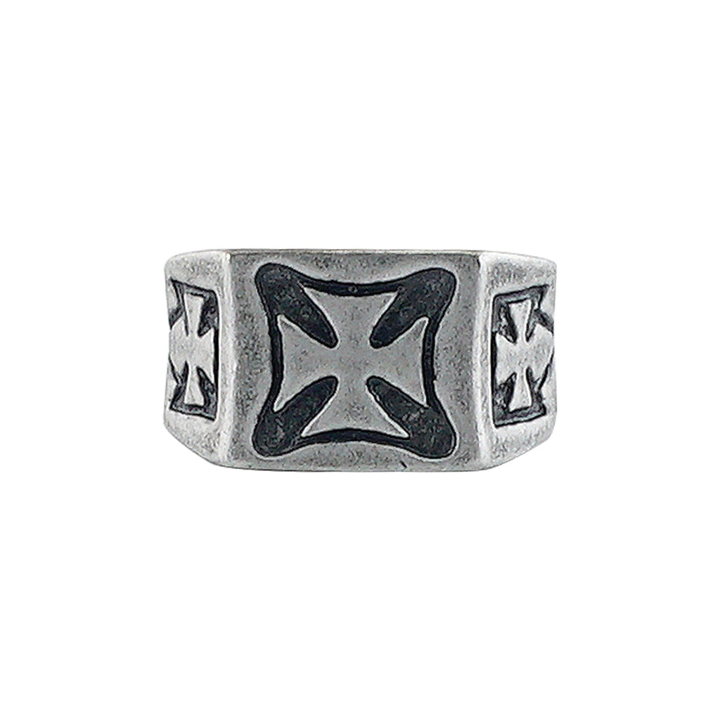 Silver Plated Ring w/ Crosses