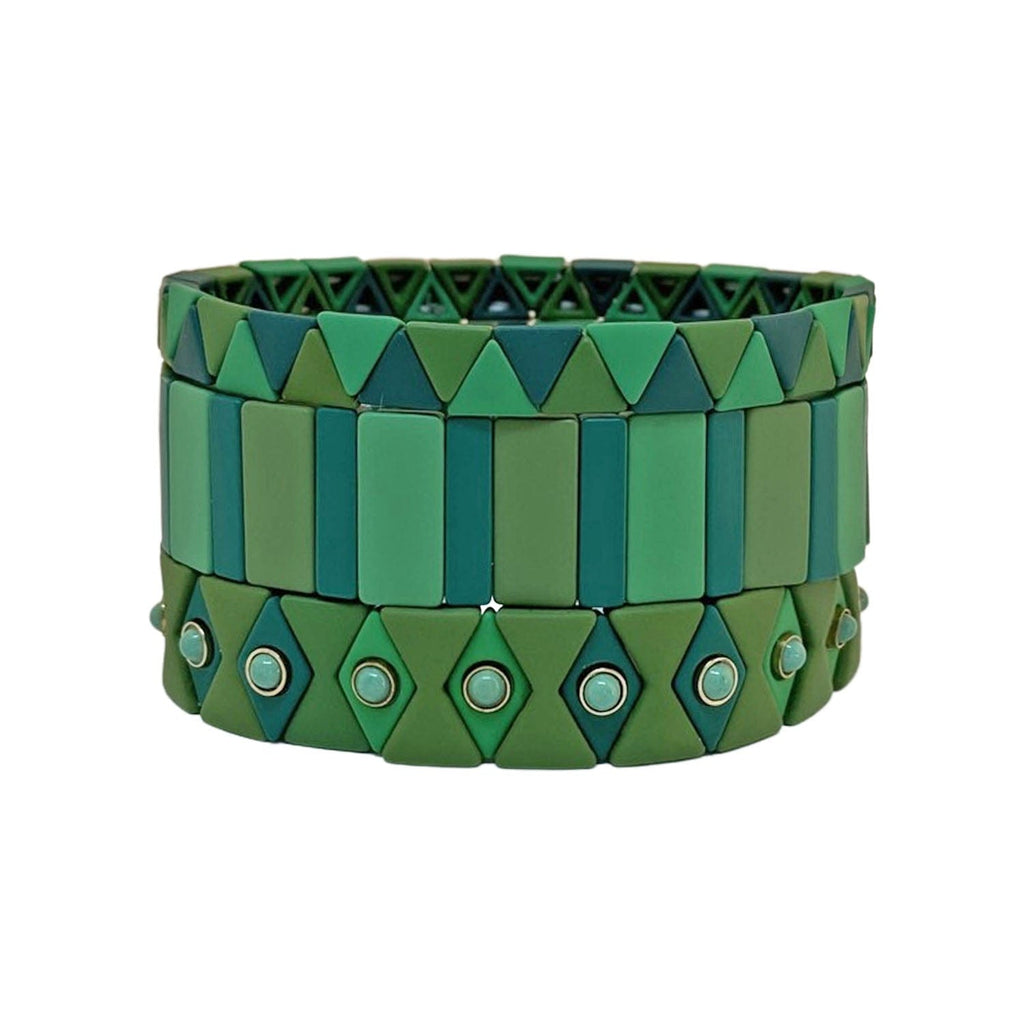 Green Enamel Bracelets