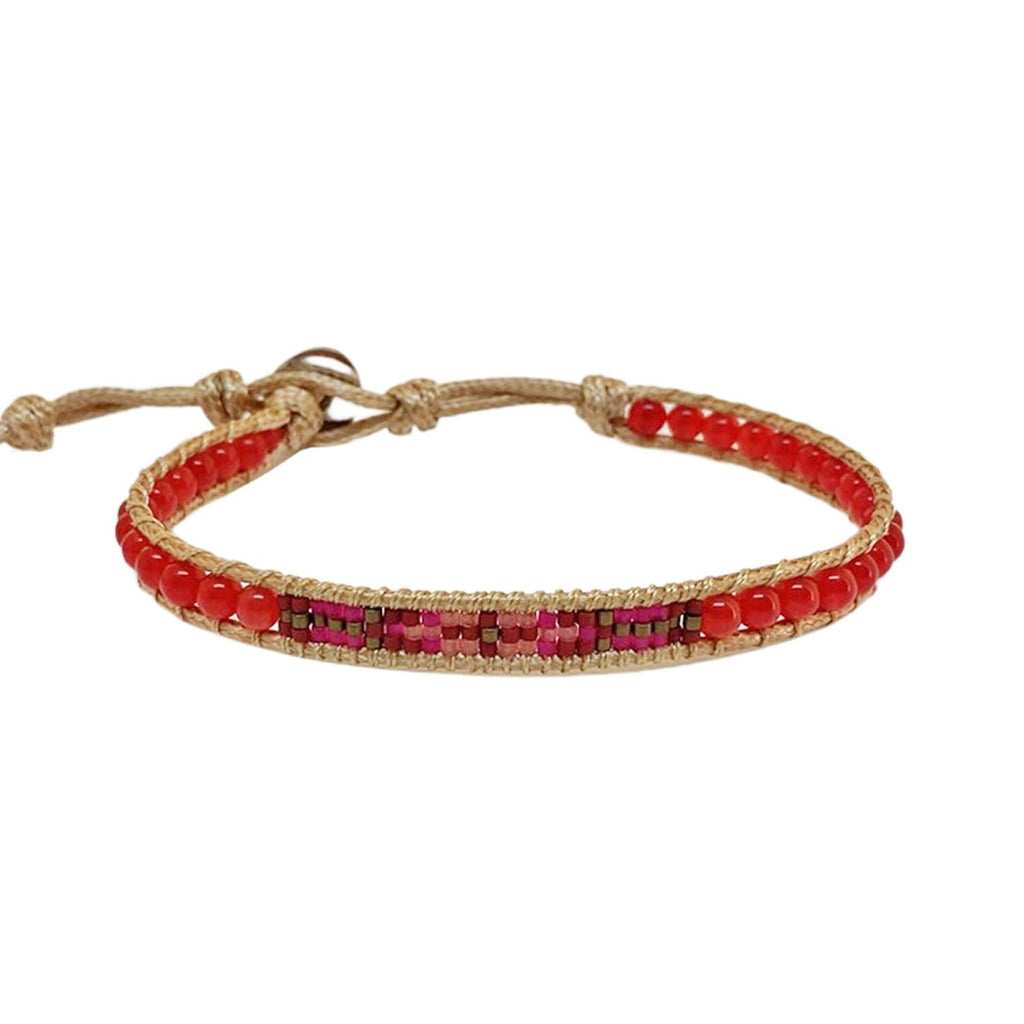 Red Bracelet w/ Miyuki & Glass Beads