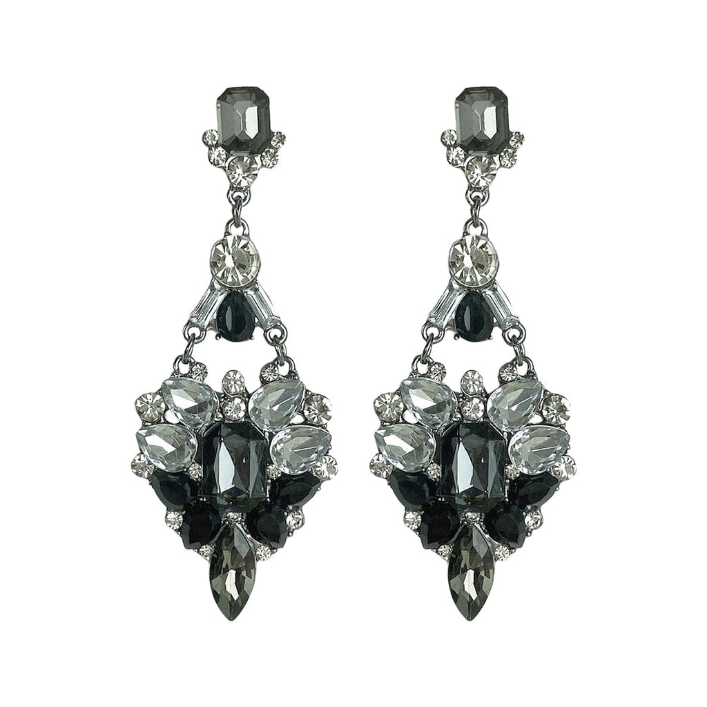 Resin Stones Earrings w/ Crystals