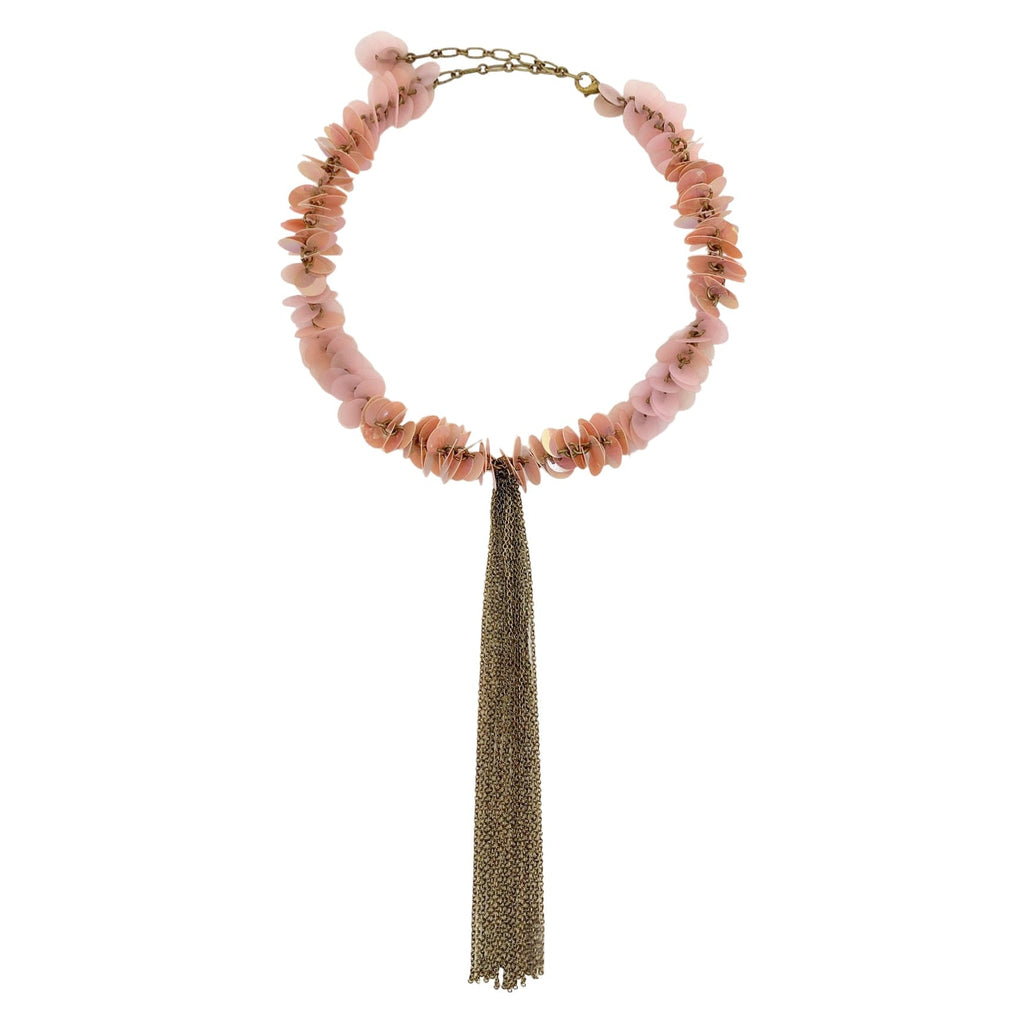 Pink Sequins Necklace w/ Pendant